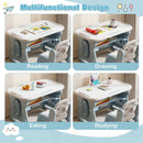 Height Adjustable Kids Table and Chair Set with Tiltable Whiteboard and Concave Shelf by LJGDeals