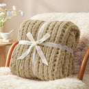 Amélie Home Chunky Knit Throw Blanket for Couch, Soft Chenille Crochet Blanket for Children, 40"x50", Beige by CozyNest Decor
