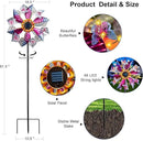 Solar Wind Spinner Outdoor, 360° Metal Large Butterflies Wind Sculpture with Outdoor Kinetic Windmills with Vine String LED Lights for Decor Garden Patio, Lawn & Yard by CozyNest Decor