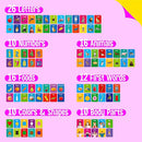 50 PCS Early Learning Flashcards, 7 in 1 Double Sided Cards- Alphabet, Numbers, Foods, Animals, Shapes, Colors with 2 Reclosable Rings, Learning Tool for Pre-K Kindergarten Toddlers by TinyTreasures Baby Boutique