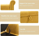 Furniliving 55” End of Bed Bench, Bedroom Bench with Button-Tufted, Large Upholstered Storage Ottoman Benches Window Bench with Storage Shoe Cabinet Bench, for Bedroom, Living Room, Linen, Yellow by CozyNest Decor