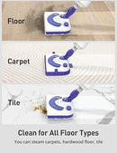 Professional Steam Mop Cleaner, 1300W Floor Steamer with Detergent Chamber, 25S Heat Up, Lightweight Steamer for Cleaning with 2 Washable Pads, Safe for Tiles, Upholstery, Carpet, Hardwood, Navy by CozyNest Decor