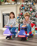 FanttikRide 6V N7 Classic Electric Wiggle Car with Pedal, Rechargeable Battery, Ride on Toys, Swing Car, 2 Speeds, Anti-Rollover, Flashing Light Wheels, Bluetooth, for Ages 3 and Up, 150 Lbs, Blue by TinyTreasures Baby Boutique