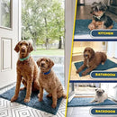 Muddy Mat® 4-Piece Atlantic Blue Medium 30"X19" AS-SEEN-ON-TV Highly Absorbent Microfiber Door Mat, Bath Mat and Pet Rug, Non Slip Thick Washable, Soft Chenille for Kitchen Bedroom Indoor and Outdoor by CozyNest Decor