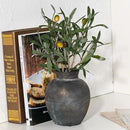 SIDUCAL Ceramic Decorative Flower Vase | 6 Inch Pottery Rustic Farmhouse | Boho | Terracotta Vase for Home Decor, Table, Living Room, Bathroom, Shelf, Mantel Decoration, Bronze by GreenHaven Gardens