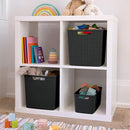 Curver Set of 4 Jute Large Cube Decorative Plastic Organization and Storage Baskets, Perfect Bins for Home Office, Closet Shelves, Kitchen Pantry and All Bedroom Essentials, Black by TinyTreasures Baby Boutique