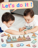 Montessori Toys for 1 2 Year Old Girl and Boy Birthday Gifts, Shape Sorter Wooden Toys for Toddlers Age 1-3 2-4, Learning Educational Sensory Stacking Toddler Puzzles by TinyTreasures Baby Boutique