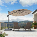 PURPLE LEAF 10 Feet Patio Umbrella Outdoor Cantilever Round Umbrella Aluminum Offset Umbrella with 360-degree Rotation for Garden Deck Pool Patio, Beige by GreenHaven Gardens