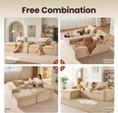 ovios 105” Modular Sectional Sofa with Thicken Seat Cushion, Cloud Couch with Deep Seat, Modern L-Shape Sofas Couches with Chaise,Upholstered Couches for Living Room Bedroom,Camel by CozyNest Decor