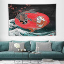 Houselerax Koi Fish Tapestries,Japanese Style Yin Yang Big Wave Cherry Blossoms Tapestry Wall Hanging for Bedroom Living Room Office Decor 90"x60" by CozyNest Decor