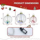 Outdoor Christmas Decorations, Set of 3 Lighted Christmas Ball Ornaments with 570 LED Lights, 6 Ground Stakes, Included 20 Small Plastic Xmas Ball Ornaments for Holiday Decor Yard