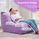 Bean Bag Chairs for Adults Giant Bean Bag Chair Memory Foam BeanBag Chair Big Bean Bag Sofa with Filler Faux Fur Fireside Beanbags Lazy Sofa for Living Room Bedroom Dorm Office (Purple Corduroy) by CozyNest Decor