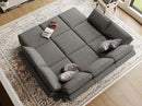 Belffin Modular Sectional Sleeper Sofa Couch with Storage Ottoman Convertible Sectional Couches for Living Room Terry Reversible Chaise. Light Grey Sofa by CozyNest Decor