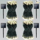 4 Pack Total 800 LED Solar Christmas Lights Outdoor, Solar String Lights for Outside with 8 Modes, Waterproof Green Wire Solar Powered Tree Light for Xmas Party Yard Garden Decorations (Warm White) by GreenHaven Gardens