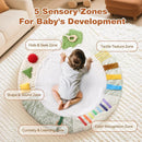 Montessori Baby Play Mat for Early Learning, Tummy Time Playmat, Activity Mat with 5 Development Zones, for Motor Skills & Sensory Development, Baby Essentials Gift by TinyTreasures Baby Boutique