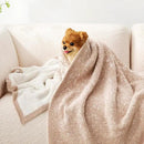 Snuggle Sac Buttery Beige Blanket Twin Size for Bed and Sofa, Reversible Super Soft Blankets Warm Cozy Knit Fuzzy Plush Blankets for Couch, Picnic, Ombre Beige, 60x80 inches by CozyNest Decor