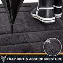 PURRUGS Dirt Trapping Door Mat 32" x 47", Non-Slip/Skid Machine Washable Entryway Rug, Dog Doormat, Super Absorbent Welcome Mat for Muddy Wet Shoes and Paws, Charcoal by CozyNest Decor
