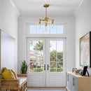3-Light Gold Dining Room Chandeliers Over Table, Contemporary Kitchen Island Pendant Lighting, Industrial Hanging Light Fixture for Entryway Hallway Foyer Bedroom, Clear Glass Shade by CozyNest Decor