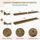 Axeman Picture Ledge Shelf, Floating Shelves for Wall Storage Set of 6, 48 inch Floating Wall Mounted Shelves, Wall Shelves with Lip for Living Room, Bedroom, Nursery, Bathroom, Kitchen, Rustic Brown by TinyTreasures Baby Boutique