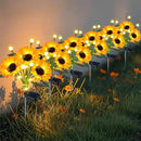 Solar Sunflower Lights Outdoor Waterproof - 6 Pack Solar Powered Sunflowers with Firefly Solar Lights for Garden Lawn Decor by CozyNest Decor