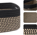 Small Storage Baskets for Organizing | Closet Organizer Bins | Shelf Toy Basket | Woven Rope Baskets | Cube Decorative Box | Shallow Basket | 13x8.5x5.1” | 3 Packs Black Brown by GreenHaven Gardens