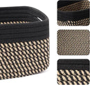 Small Storage Baskets for Organizing | Closet Organizer Bins | Shelf Toy Basket | Woven Rope Baskets | Cube Decorative Box | Shallow Basket | 13x8.5x5.1” | 4 Packs Black Brown by CozyNest Decor