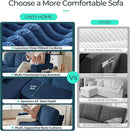 LINSY HOME Loveseat Sofa with Pull Out Couch Chaise: 2-in-1 Convertible 2 Seater Sofa with USB Charging & Cup Holders, Comfy Plush Corduroy Love Seat for Small Spaces Living Room Apartment, Blue by CozyNest Decor