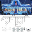 Christmas Icicle Lights Outdoor, 66Ft 640 LED Icicle Lights for Outside with 8 Modes Timers, Waterproof Plug in Twinkle String Light for Yard Eave Patio Party Holiday Decorations, Blue White by GreenHaven Gardens