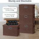 Large 17" 36 Quart Collapsible Stackable Storage Bins with Lids, 3 Packs Dark red Foldable Fabric Closet Storage Boxes with Lids, Heavy-duty Linen Cube Baskets(17x12x11) by CozyNest Decor
