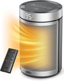 Dreo Space Heater, Portable Electric Heaters for Indoor Use with Thermostat, 1-12H Timer, Eco and Fan Mode, 1500W PTC Ceramic Safety Heat for Office Bedroom Home, With Remote, Silver by CozyNest Decor