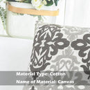 HWY 50 Grey Gray Decorative Throw Pillow Covers 18x18 Inch (1 Piece), Embroidered Cotton Farmhouse Cushion Cover Pillow Case for Sofa Couch Living Room Bed Bedroon, Floral Geometric by CozyNest Decor