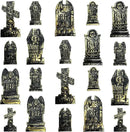 20Pcs Halloween Mini Tombstones Figurines, Plastic Miniature Tombstones Set Mini Gravestones Halloween Decorations for Miniature Graveyard Scene Haunted House DIY Crafts by CozyNest Decor