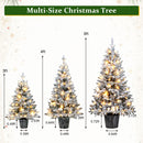 3-Piece Flocked Pre-Lit Christmas Tree Set