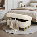 Ottoman Rectangular Storage Ottoman Bench, Faux Leather Footrest, Coffee Table, Stool Footstool with Hinged Lid for Living Room, Bedroom, Entryway, White, 35"x23.5"x17.5" by CozyNest Decor