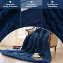 Chunky Knit Blanket - Luxury Soft Cozy 60 * 80 Throw Blanket,100% Woven Blanket Rope Knot Throw Blanket for Couch, Sofa, Home Decor, Gift - Machine Washable（Deep Blue） by CozyNest Decor
