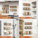 5 Pack Spice Rack Seasoning Organizer Wall Mount, Screw or Adhesive Hanging Shelf Basket Spice Organizer Shelf for Kitchen, Gray by CozyNest Decor