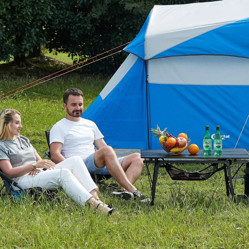 PORTAL Camping Table Foldable Portable with Adjustable Legs, Aluminum Folding Table Roll Up Table with Carrying Bag for Outdoor, Beach, Picnic, Backyards, BBQ and Party, Black, photo 2 of 6