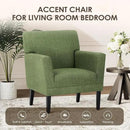 COLAMY Accent Chair Set of 2 for Living Room, Modern Upholstered Fabric Accent Armchair with Back, Soft Single Sofa Chair with Arms for Bedroom/Office/Reception Room, Green by CozyNest Decor