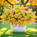 ‌20 Bundles Artificial Flowers for Outdoors‌ with 6 Faux Butterflies, UV Resistant ‌Fake Flowers‌ with Eucalyptus Leaves, ‌Artificial Plants Outdoor‌ for Patio Garden Porch Home Decor (Yellow) by CozyNest Decor
