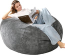 3.5FT Bean Bag Chairs Teardrop Bean Bag Chair for Adults Beanbag Chair with Memory Foam Filled Machine Washable Cover for Living Room, Bedroom (Large,Grey) by TinyTreasures Baby Boutique