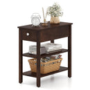 3-Tier Narrow End Table with Drawer and Storage Shelves by LJGDeals