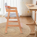 Ezebaby Wooden High Chair, Adjustable Highchair for Toddlers to Teens with Steps, Kids Dining Chair, Study Chair with Removable Cushion (Natural Color) by TinyTreasures Baby Boutique