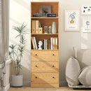71" Tall Bookshelf with Storage, Bookcase with Drawers, Farmhouse Wooden Corner Book Shelves, Mid Century Modern Book Shelf Wall Standing Home Decor Furniture for Living Room, Bedroom, Office, Kitchen by CozyNest Decor