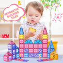 Pink Castle Magnetic Tiles for Kids Ages 3-8, 3D STEM Toys with Sparkling Building Blocks, Creative Educational Gift for Boys and Girls, Preschool Learning Toys for Birthday by TinyTreasures Baby Boutique
