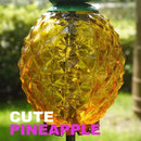 Solar Lanterns Outdoor Waterproof Glass Pineapple Garden Decor, Hanging Solar Stake Lights Yard Art, Outside Patio Decorations Gardening Birthday Gifts for Mom Grandma Women, 2 Pack by GreenHaven Gardens