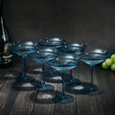Cobalt Blue Colored Champagne Coupe Glasses 12oz Set of 6