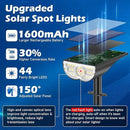 Solar Spot Lights Outdoor 5 Modes, 44LEDs Bright Landscape Spotlights Solar Powered 3 Colors Changing, IP67 Waterproof Auto On-Off Dusk Dawn Solar Outdoor Lighting for Yard Garden Outside Tree by GreenHaven Gardens