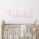 Custom Name & Heart Wall Decal- Baby Boy Girl Unisex - Nursery Decal for Home Bedroom Children - Wall Sticker (397) (52" Wide x 19" high) by TinyTreasures Baby Boutique