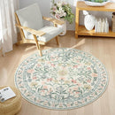 Wonnitar Round Washable Rug, Soft Floral Round Rugs 5ft Circle Carpets for Bedroom Ultra-Thin, Boho Beige Print Distressed Circular Carpet for Living Room Dorm Bedside by TinyTreasures Baby Boutique