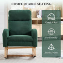 NIOIIKIT Oversized Nursery Rocking Chair, Teddy Upholstered Glider Chair with Footrest, Large Glider Rocker with Side Pocket, Rocking Accent Chair, Glider Recliner for Living Room (Green Teddy) by TinyTreasures Baby Boutique